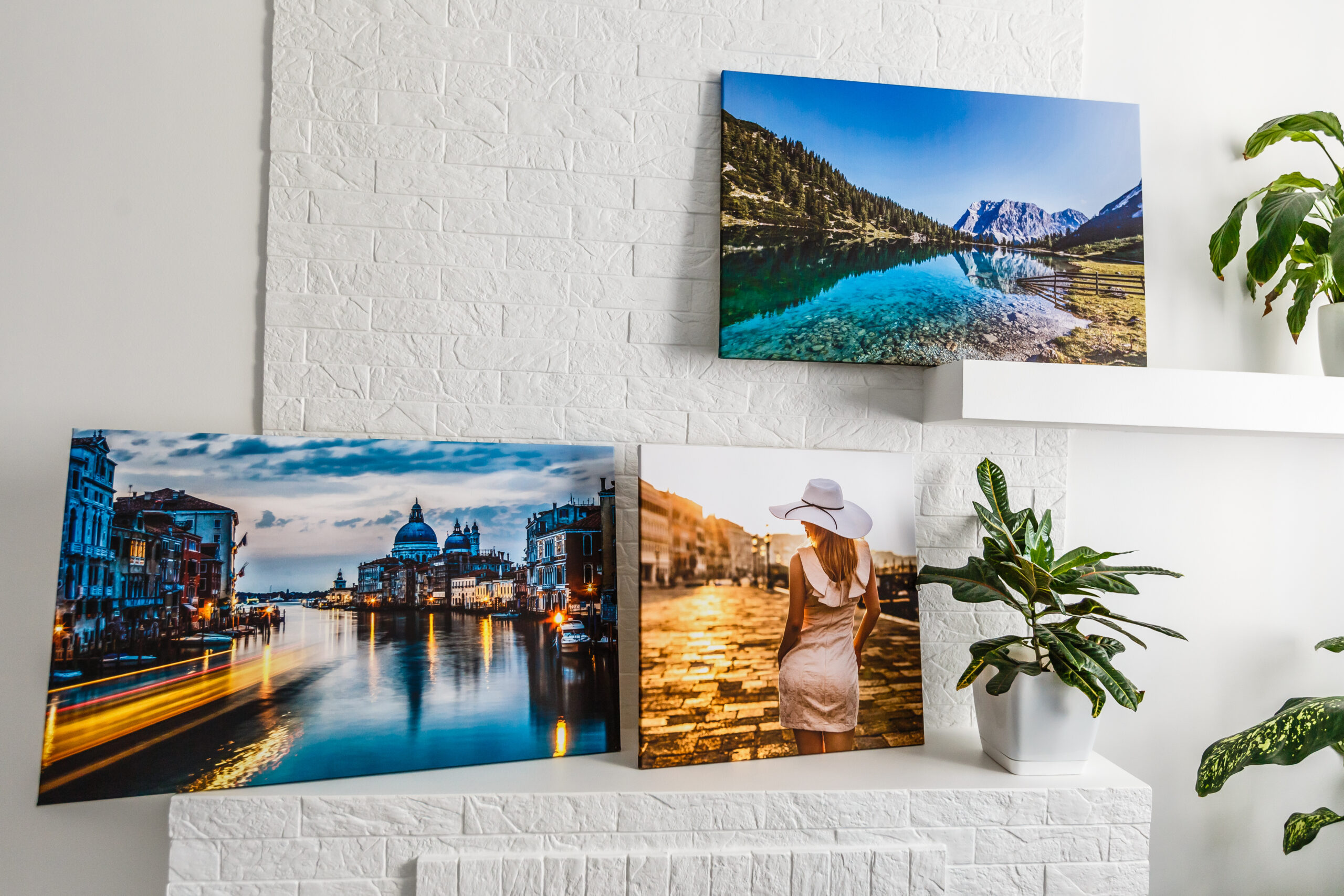 Interior,In,Gray,Green,Tones,With,Pictures,On,A,White