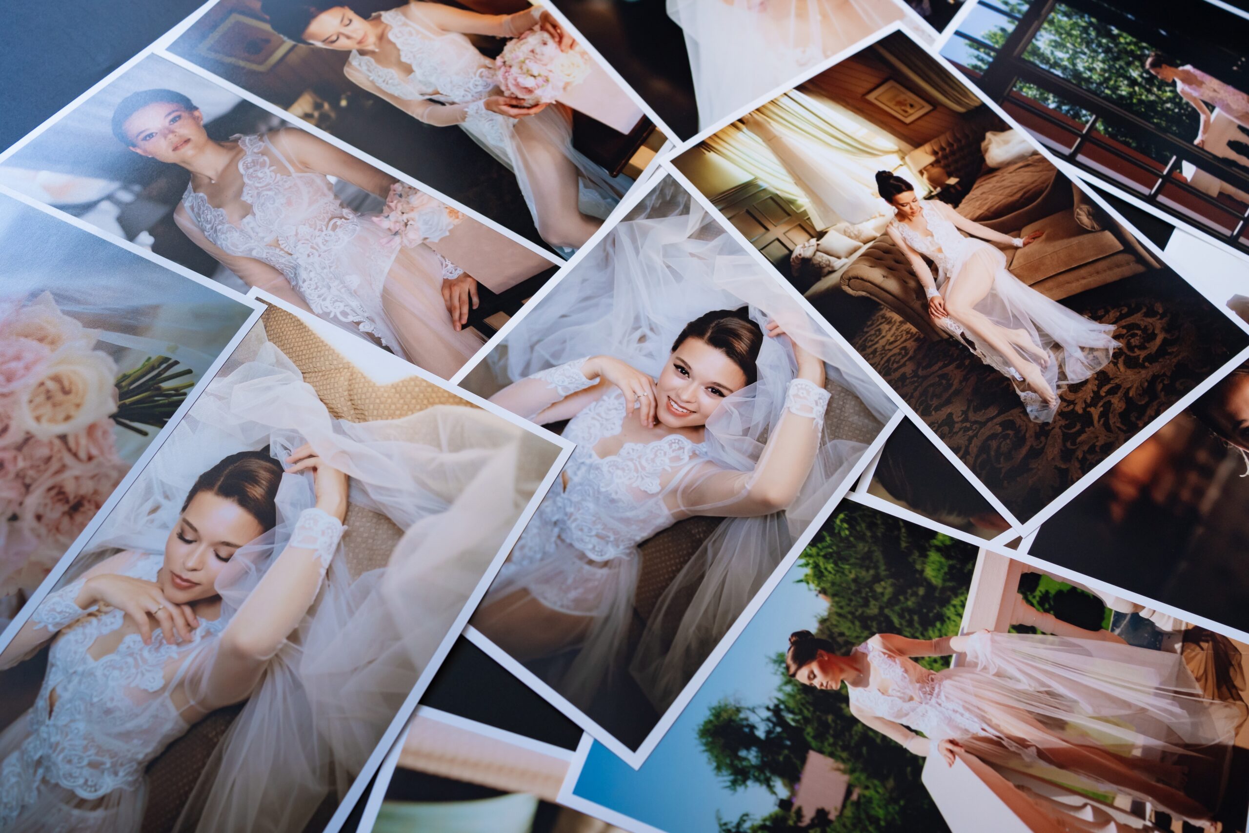 Spread,Out,A,Printed,Copy,Of,The,Wedding,Photos.,The