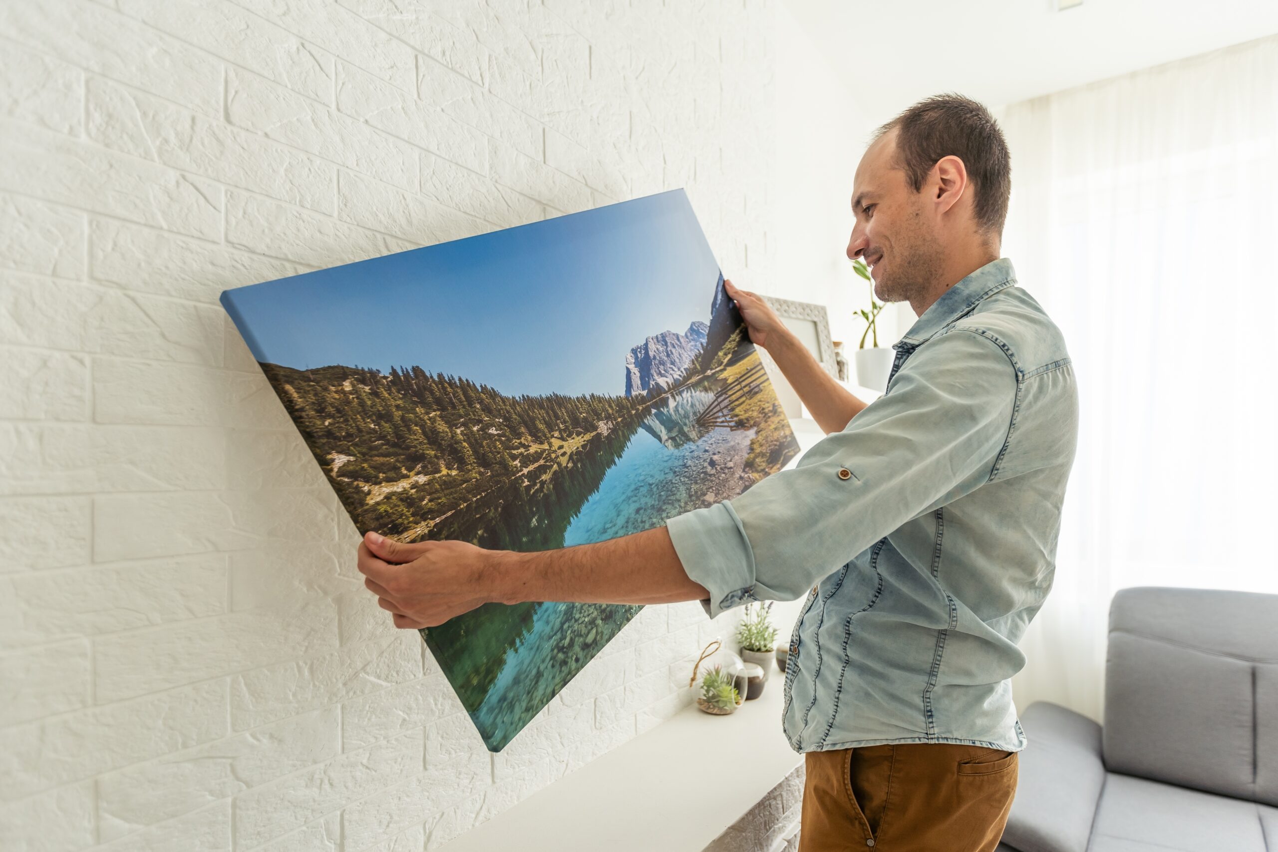 Canvas,Print,With,Gallery,Wrap,And,Dry,Grass,Interior,Decor.